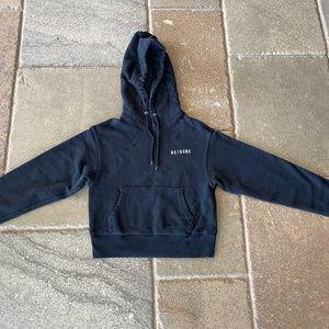 Re/Done Hard Crop Hoodie Black Logo Sweatshirt S Good Condition